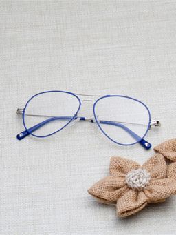 TED SMITH - Unisex Metal Blue Pilot Full Rim Eyeglass Frames-Airstar 2_C4 (56)