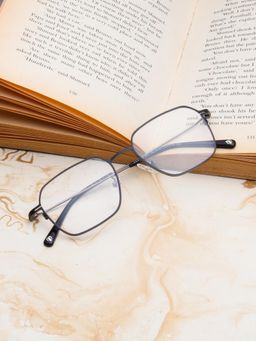 TED SMITH - Unisex Metal Black Square Full Rim Eyeglass Frames-Thinray 1_C1 (52)