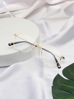 TED SMITH - Unisex Metal Gold Square Full Rim Eyeglass Frames-Thinray 1_C5 (52)