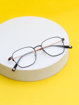 TED SMITH - Unisex Metal Black Square Full Rim Eyeglass Frames-Thinray 2_C1 (51)