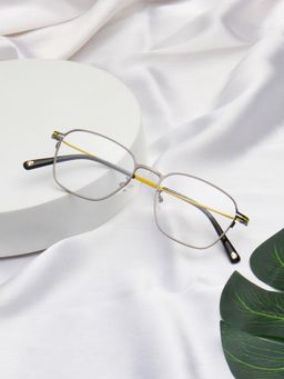 TED SMITH - Unisex Metal Silver Square Full Rim Eyeglass Frames-Thinray 2_C2 (51)