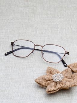 TED SMITH - Unisex Metal Brown Square Full Rim Eyeglass Frames-Thinray 2_C4 (51)