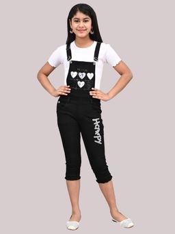 Fnocks - Black Embellished Dungaree