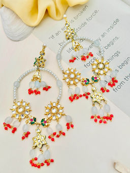 Abdesigns - Gold-Plated Kundan Studded Multi-Color Chandbali Earrings