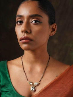 Abdesigns - Gold Plated Polki Kundan and American Diamond Studded Mangalsutra