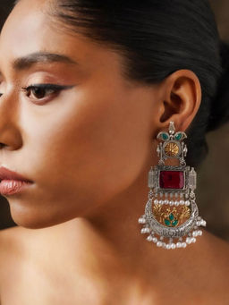 Abdesigns - Multi-Color High Quality German Silver Earrings