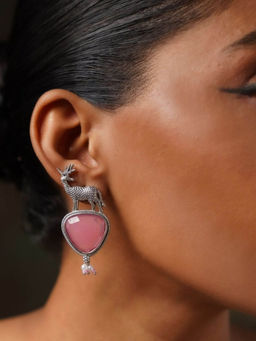 Abdesigns - Pink High Quality German Silver Earrings