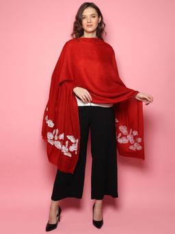 Modarta By Kamakshi - Red Shawl Pure Pashmina Shawl, Kashmiri ,Handmade ,Hand Embroidered Shawls