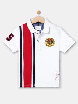 R&B - Boys Ivory Cotton Half Sleeves Polo T-shirt