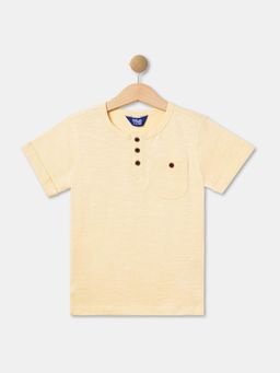 R&B - Boys Yellow Cotton Half Sleeves T-Shirt