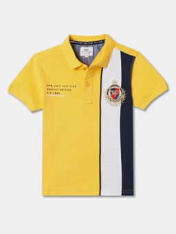 R&B - Boys Yellow Cotton Half Sleeves Polo T-shirt