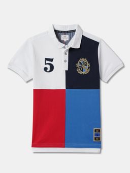 R&B - Boys Multi-Colour Cotton Half Sleeves Polo T-shirt