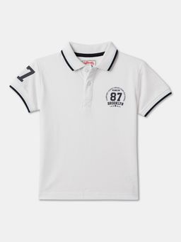 R&B - Boys Ivory Cotton Half Sleeves Polo T-shirt