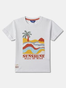 R&B - Boys Ivory Cotton Half Sleeves T-Shirt