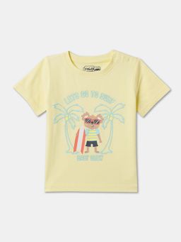 R&B - Boys Yellow Cotton Half Sleeves T-Shirt