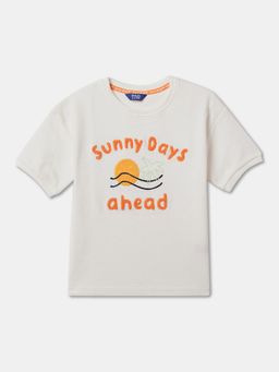 R&B - Boys Ivory Jersey Half Sleeves T-Shirt