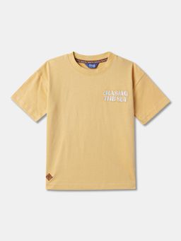 R&B - Boys Mustard Cotton Half Sleeves T-Shirt