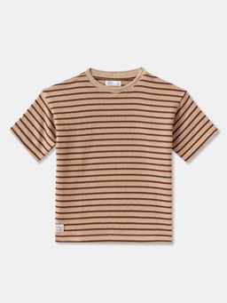 R&B - Boys Beige Cotton Half Sleeves T-Shirt