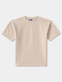 R&B - Boys Beige Cotton Blend Half Sleeves T-Shirt