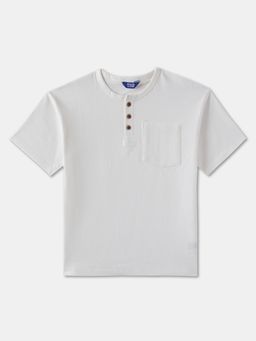 R&B - Boys Ivory Cotton Half Sleeves T-Shirt