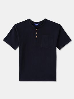 R&B - Boys Navy Blue Cotton Half Sleeves T-Shirt