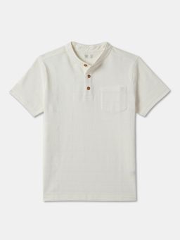 R&B - Boys Ivory Cotton Half Sleeves T-Shirt