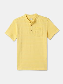 R&B - Boys Yellow Cotton Half Sleeves T-Shirt