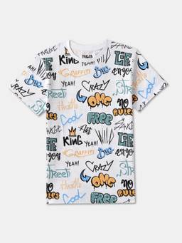 R&B - Boys Ivory Cotton Half Sleeves T-Shirt