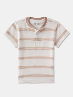 R&B - Boys Off White Cotton Half Sleeves T-Shirt