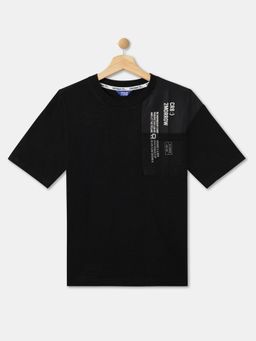 R&B - Boys Black Cotton Half Sleeves T-Shirt
