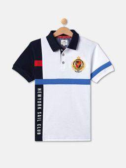 R&B - Boys Ivory Cotton Half Sleeves Polo T-shirt