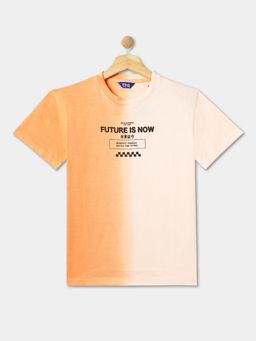 R&B - Boys Orange Cotton Half Sleeves T-Shirt