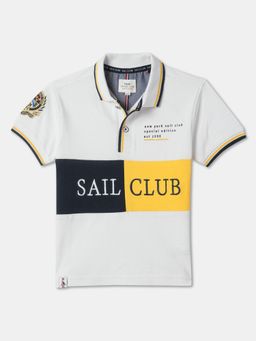 R&B - Boys Ivory Cotton Half Sleeves Polo T-shirt