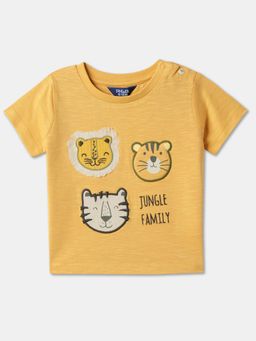 R&B - Boys Yellow Cotton Half Sleeves T-Shirt