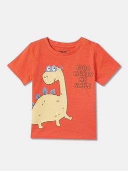 R&B - Boys Coral Cotton Half Sleeves T-Shirt