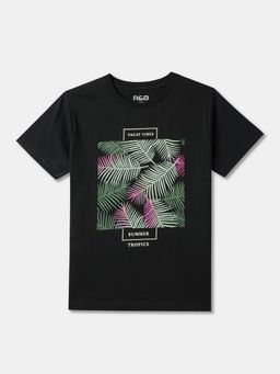 R&B - Boys Navy Blue Cotton Half Sleeves T-Shirt