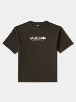 R&B - Boys Olive Cotton Blend Half Sleeves T-Shirt