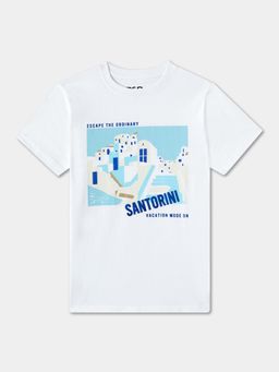 R&B - Boys White Cotton Half Sleeves T-Shirt
