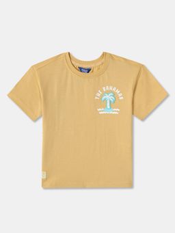 R&B - Boys Yellow Cotton Half Sleeves T-Shirt