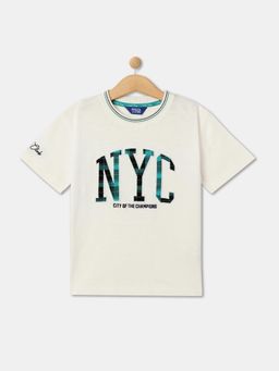 R&B - Boys Off White Cotton Half Sleeves T-Shirt