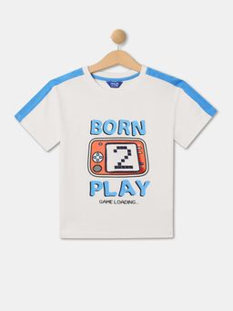 R&B - Boys White Cotton Half Sleeves T-Shirt