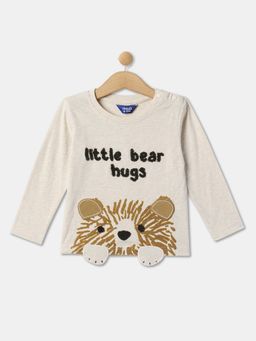 R&B - Boys Off White Cotton Full Sleeves T-Shirt