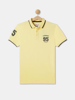 R&B - Boys Yellow Cotton Half Sleeves Polo T-shirt