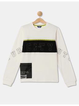 R&B - Boys Ivory Cotton Full Sleeves T-shirt