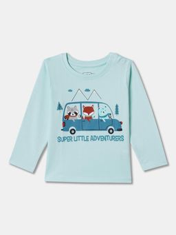 R&B - Boys Blue Cotton Full Sleeves T-Shirt