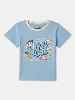 R&B - Boys Blue Cotton Half Sleeves T-Shirt