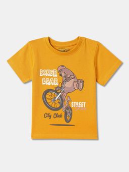 R&B - Boys Yellow Cotton Half Sleeves T-Shirt