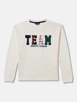R&B - Boys Ivory Cotton Full Sleeves T-shirt