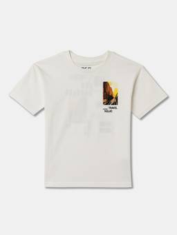R&B - Boys Ivory Cotton Half Sleeves T-Shirt