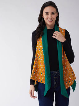 InWeave - Mustard Printed Shrug